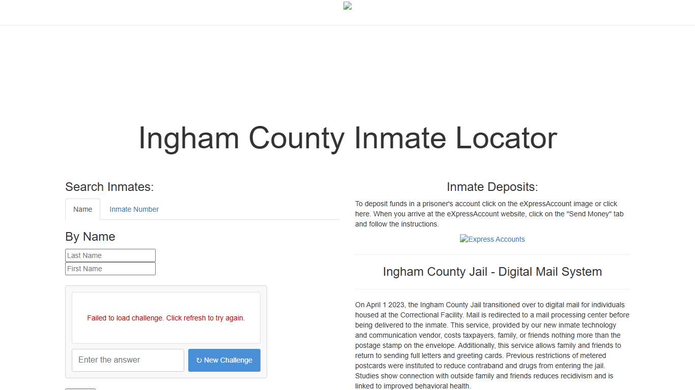 Ingham County Inmate Locator - Home Page